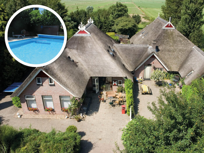 Vakantiehuis in Blesdijke (Friesland) voor 30 personen met 13 slaapkamers.