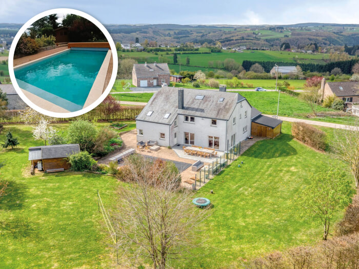Vakantiehuis in Nadrin (Ardennen) voor 15 personen met 7 slaapkamers.